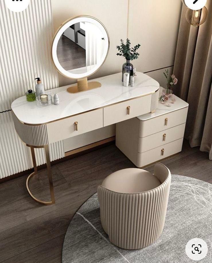 Dressing Table with Mirror and Stool